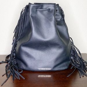 Victoria’s Secret Black Fringe Backpack